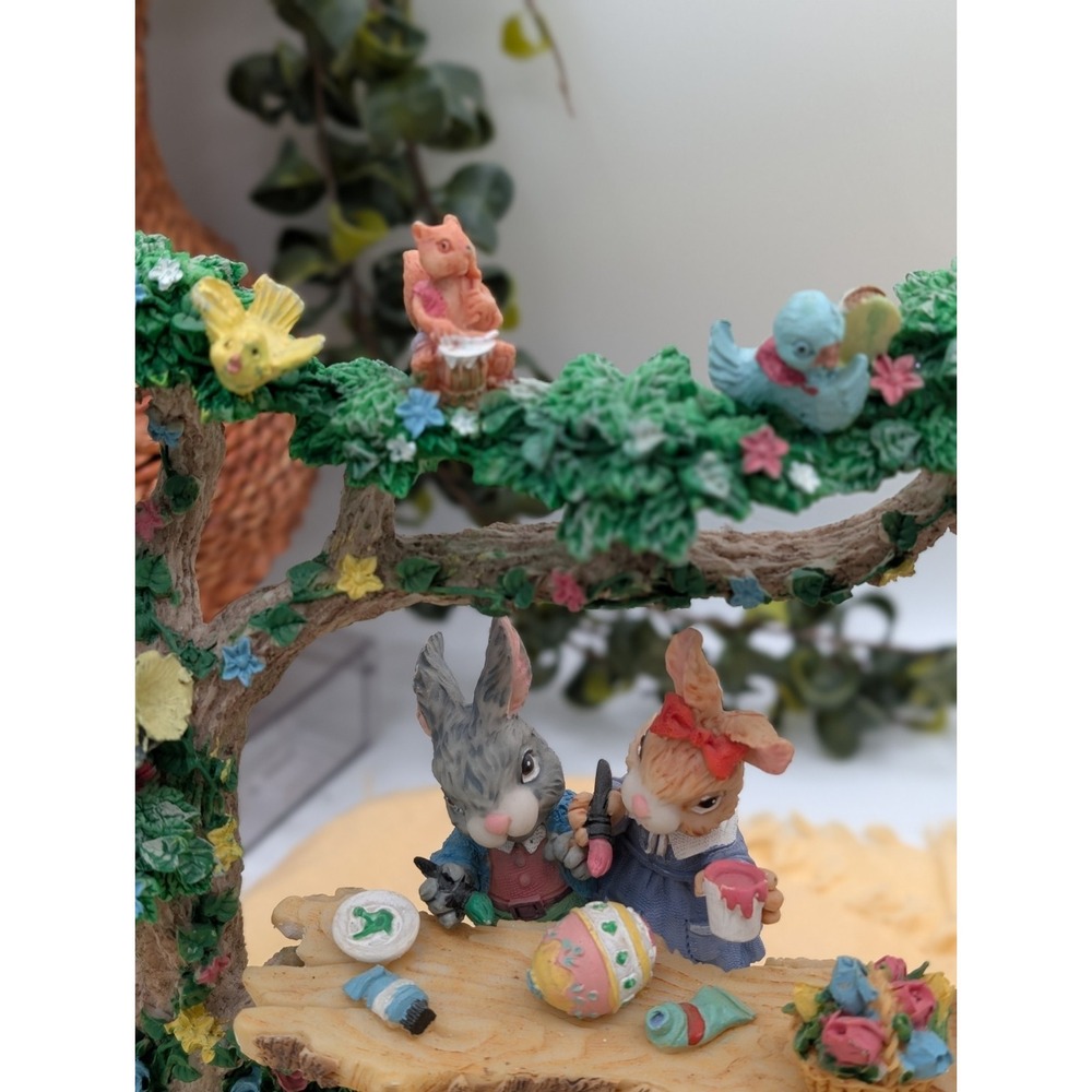 Vintage Jaimy Paintin Friends Easter Bunny Family Resin‎ Figurine Diorama 1990s - Picture 9 of 15